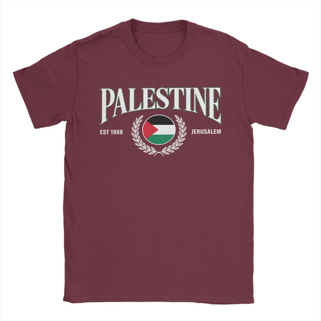 Couple T Shirt Palestine Jerusalem Flag EST 1988 TShirts Summer Tee Shirt Y2K Casual Pattern 100 Cotton Clothes Birthday Gift
