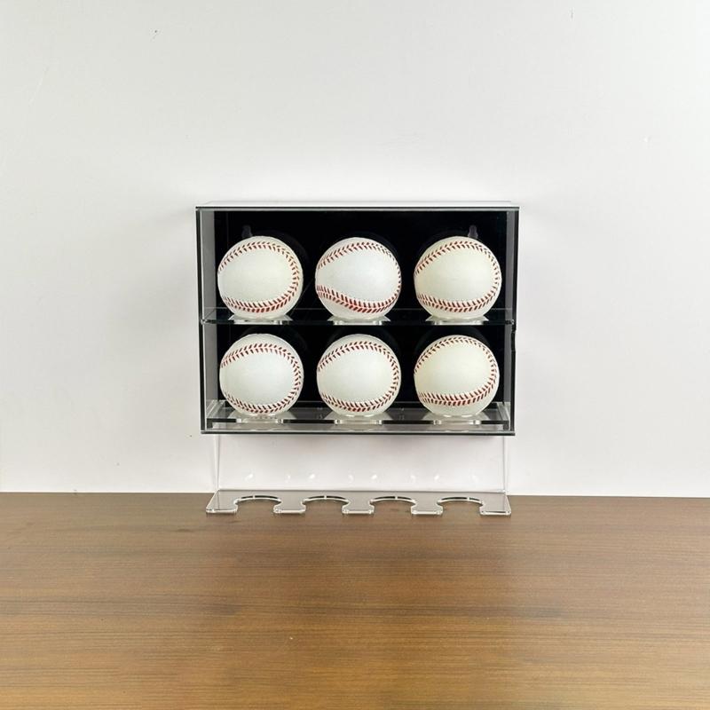Acrylic Baseball Softball Bat Showcase Clear Protective Case Wall Mounted Ball Display Holder Dustproof Storage Box