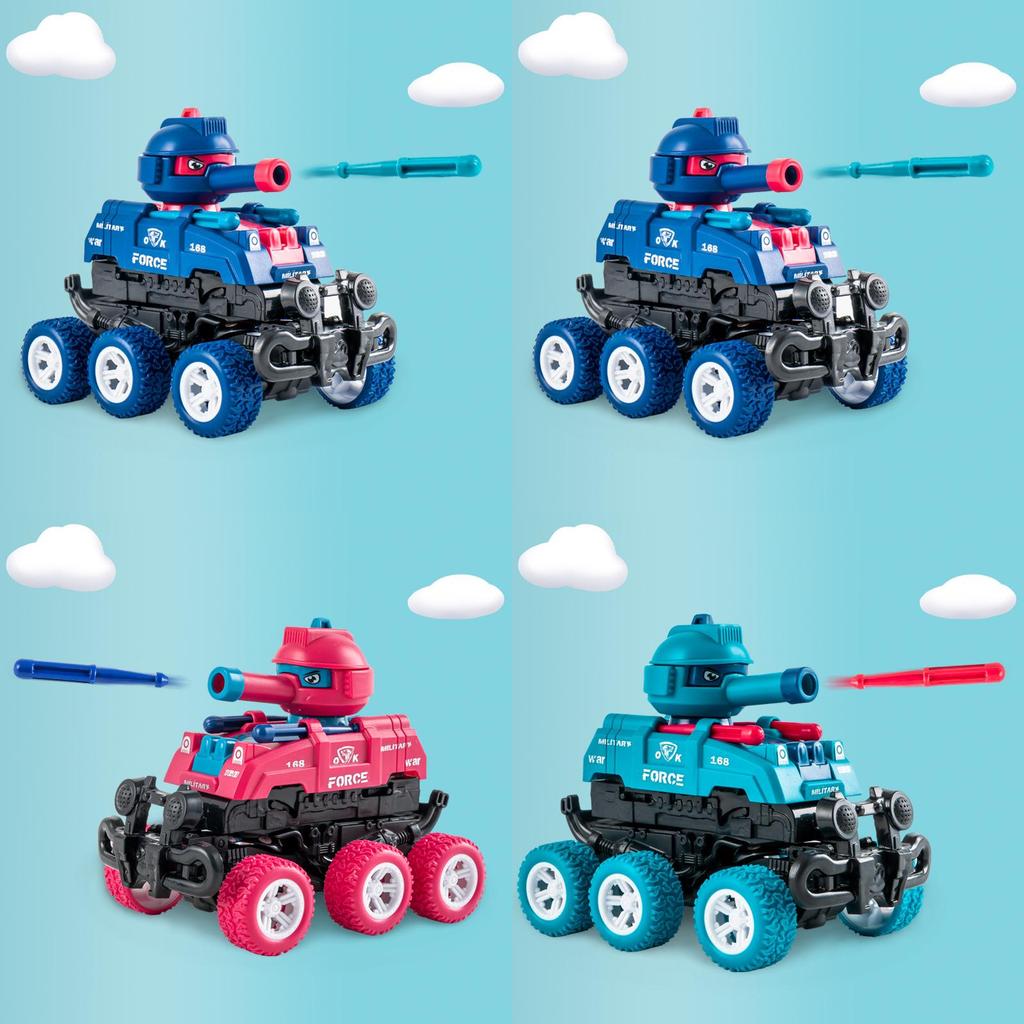 Inertia Impact Transforming Tank Toy For Kids With Shooting Function And Deformation