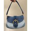 1pcs Women's Denim Underarm Bag Contrast Patchwork Shoulder Bag Minimalist Fashion Casual Handheld Purse