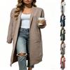 Langer Damen Strickpullovermantel mit Taschen für Herbst Winter Lässige Alltagskleidung