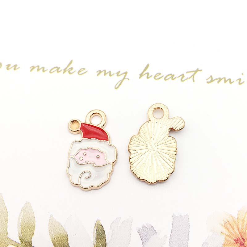 Christmas Oil Drip Alloy Small Pendant Bracelet Necklace Pendant Handmade Diy Material Jewelry Accessories