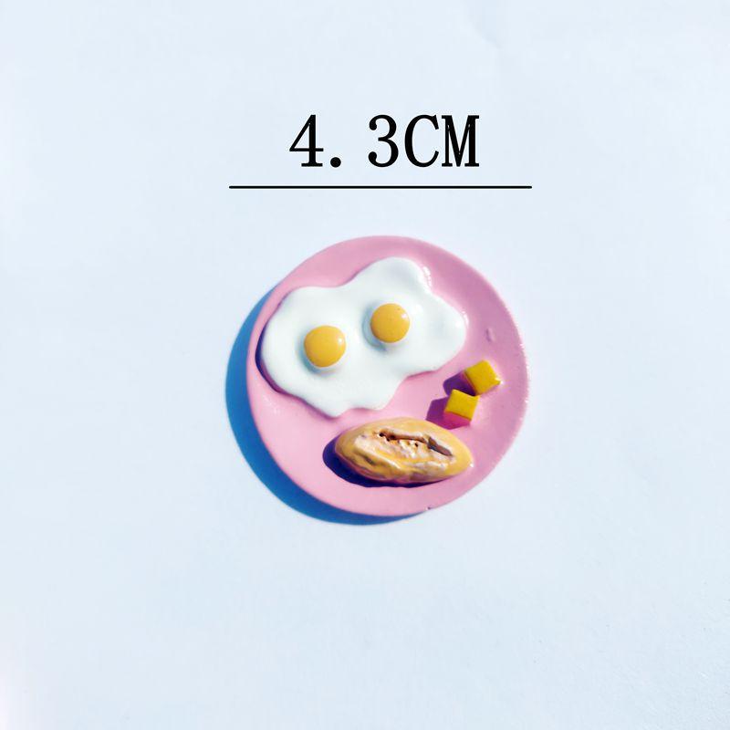 

3D Имитация Еды Стиль Имитация Магнит на Холодильник Порошковое Сердце Яйцо Круассан Смола Магнитный Декор для Холодильника для Подарка