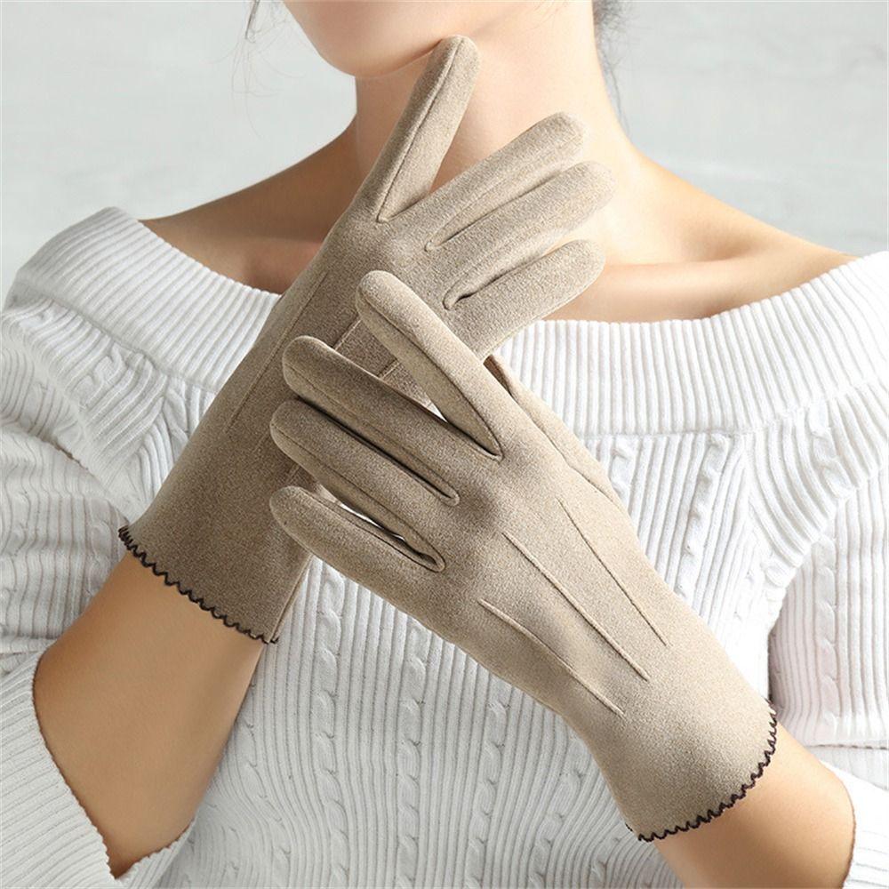Thickened Warm Furry Gloves Thin Velvet Mittens Cashmere Gloves for Outdoor Cycling Driving