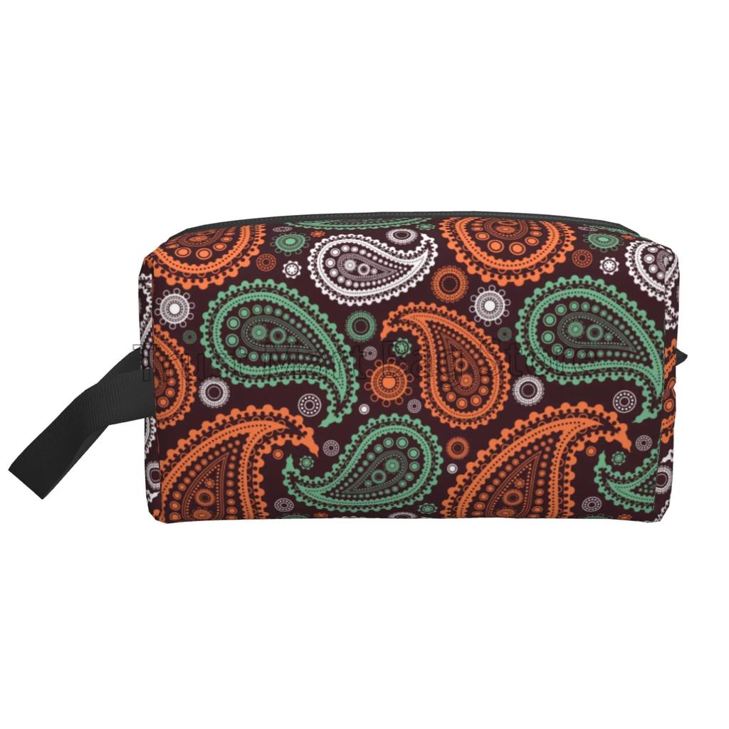 Cestovní kosmetická taštička s květinovým vzorem paisley Mandala Kosmetická taštička Organizér na make-up Velká kapacita Cestovní organizér na toaletní potřeby a příslušenství