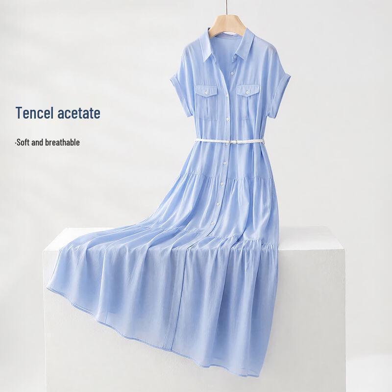 IHIMI Women s Summer Lyocell Shirt Dress L One Size