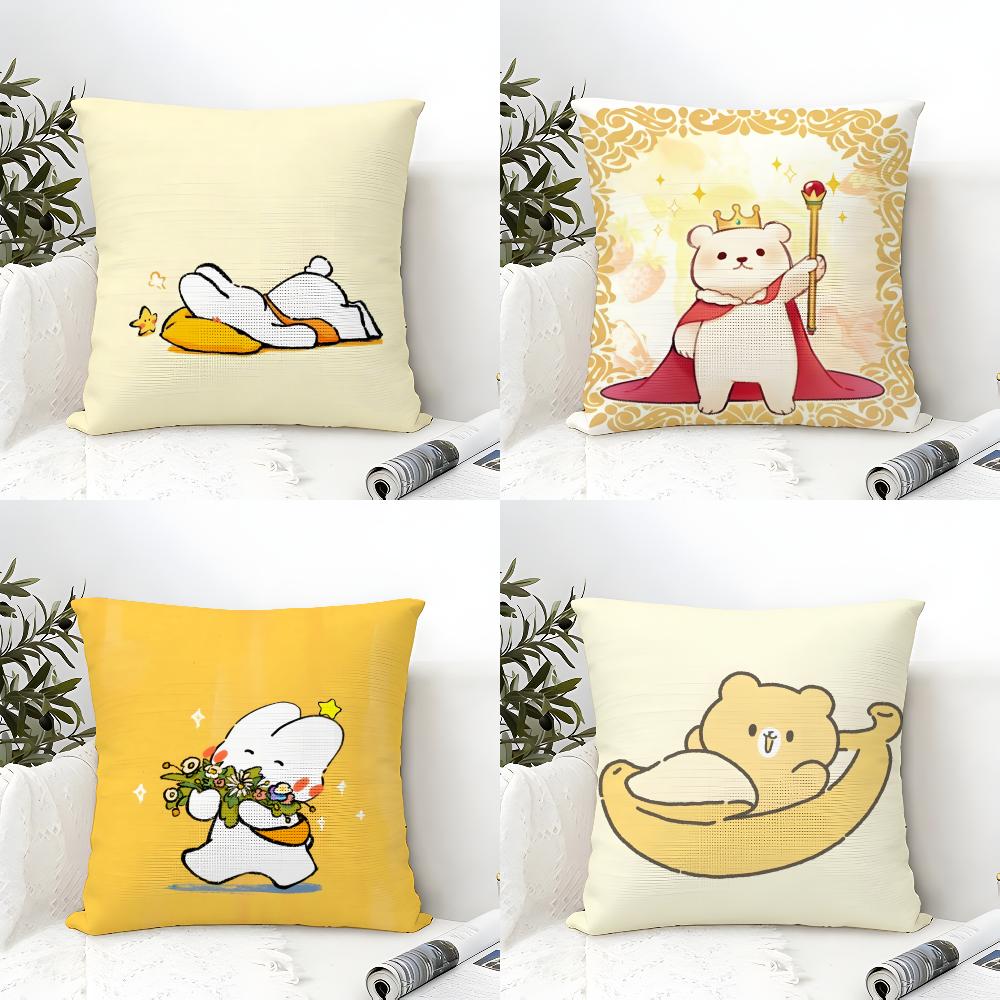 2 Cute Sleeping Polar Bear Cartoon Pattern Pillow Case Home Living Room Decoration Linen Pillowcover Pillow Cases Cushion Cover