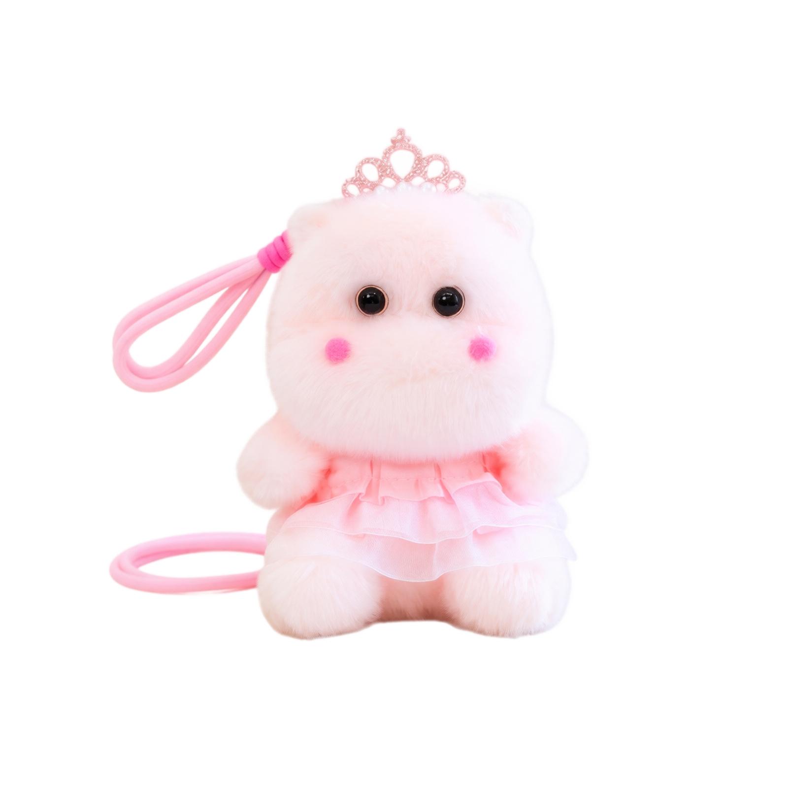 Cute Hippo Plush Toy Keychain with Scented Beads - Japanese Stuffed Animal Keyring for Bag Decoration