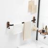 Wall-mounted Bathroom Towel Bar With Hook Wooden Black/White Toilet Towel Rack Bath Towel Storage Rack Bathroom Accessories