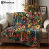 Vibrant Wildflowers Cartoon Anime Print Flannel Blanket Soft Warm Throw for Kids Bedroom Sofa Bed Christmas Office Car