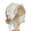 Women Ribbon Bowknot Headband Lace Pleated Edge Kawaii Maid Cosplay Props