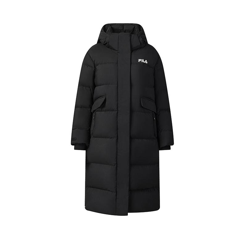 

FILA Оригинальный RGB Красочный Модный Простой Личность Ретро Классический Универсальный Повседневный Ежедневный Удобный Теплый Длинный Пуховик с Капюшоном F11W549905F-BK M