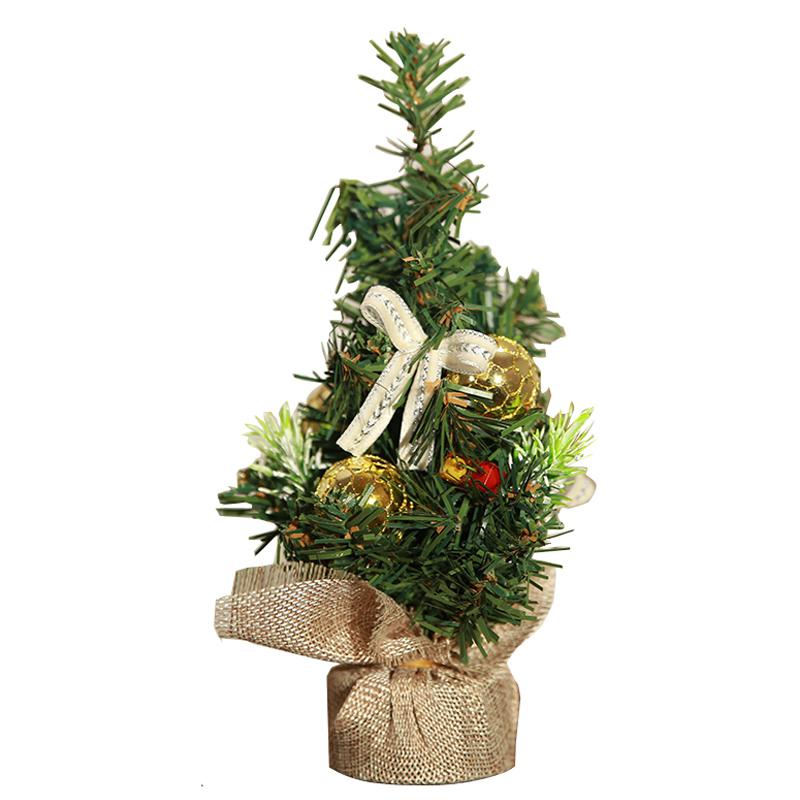 

Mini Green Christmas Tree Small Bow Decoration Party Supplies Holiday New s Christmas Golden 0.2M