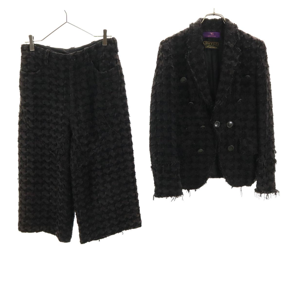 

Y s made in Japan Fancy Tweed tailored jacket Setup 1 Brown ×LINTON Women Used