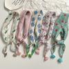 Premium cotton and linen silk scarf neck protection scarf small fresh square scarf floral headscarf hair band fringed hair accessories