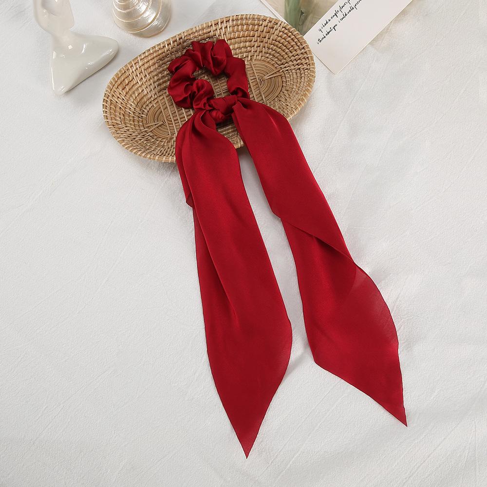 Mode Femmes Chouchou Ruban Élastiques Cheveux Nœud Écharpe Bandeau Uni pour Filles Dames Cordes à Cheveux Attaches Accessoires Cheveux