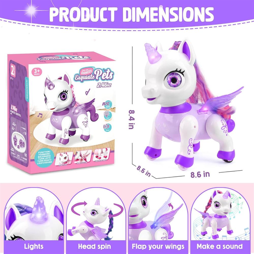 Unicorn Toys for Girls, Remote Control Robot Toys, Dancing Pets, Robot Toys for Kids, Toddler Perfect Birthday Christmas Gifts