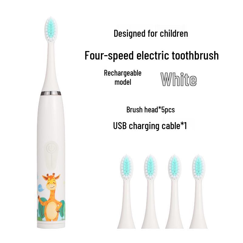 Cartoon-Themed IP7 Waterproof Kids' Sonic Electric Toothbrush with Soft U-Shaped Bristles