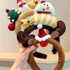 Women's Christmas Candy Snowman Headdress: Cute Plush Headband Hair Accessory