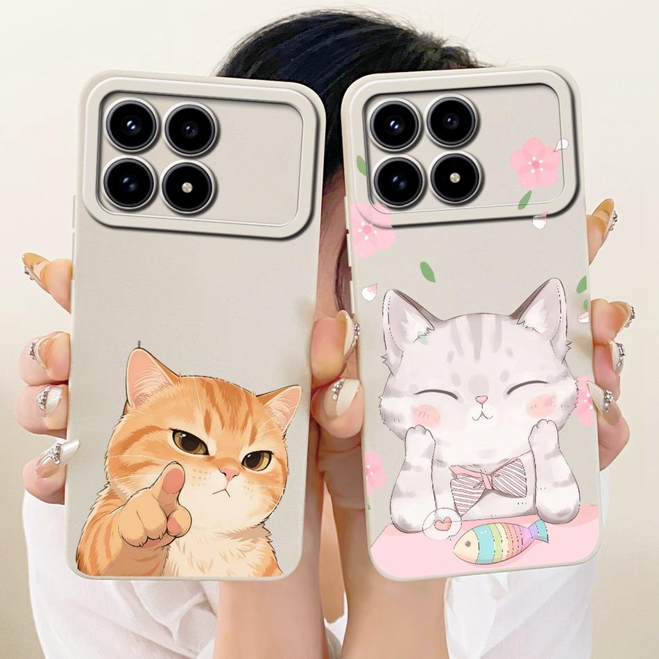 Für Xiaomi Redmi K90 Niedliche Katze Blume Cartoon Handyhülle Für Redmi K 90 K90 Pro Max 5G Stoßfeste Weiche Silikonhüllen Stoßfänger