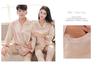Spring-Summer Silk Couple's Pajama Set: Embroidered Long Sleeve Top & Pants for Men & Women