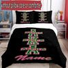 3pcs Duvet Cover Set (1*Duvet Cover + 2*Pillowcase, Without Core), Custom Name Alpha Kappa Alpha Pattern Bedding Set, Home Bedroom Decor Gift