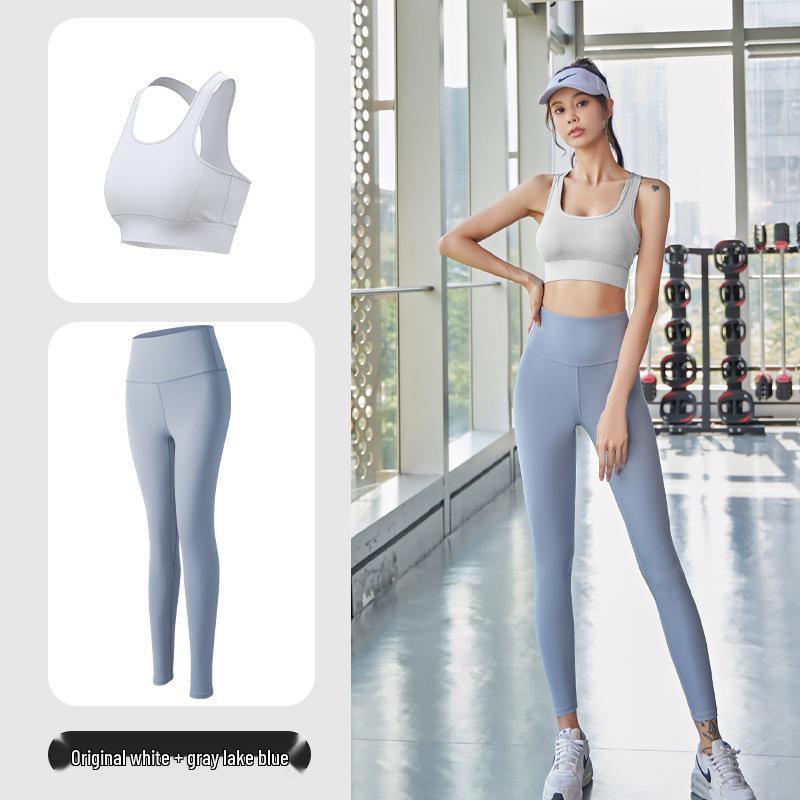 

Съемный ударопрочный спортивный бюстгальтер и комплект брюк для йоги с высокой талией L