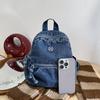 Mini Denim Backpack for Women – Compact Washed Jeans Style Bag – Perfect for Daily Use & Travel