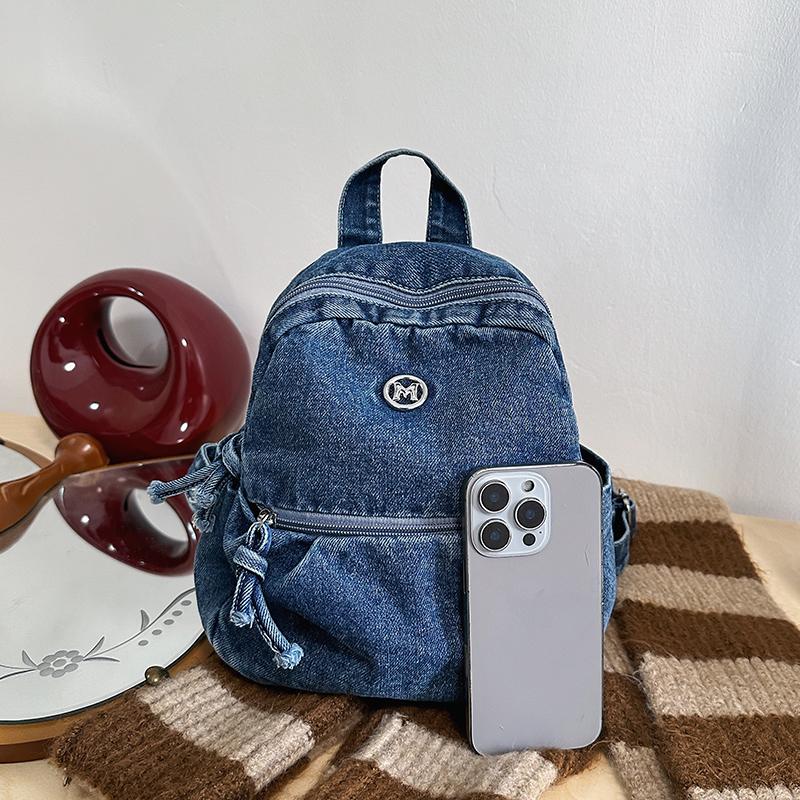 Mini Denim Backpack for Women – Compact Washed Jeans Style Bag – Perfect for Daily Use & Travel