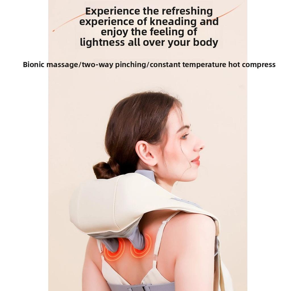 Upgraded Neck and Shoulder Massager, Trapezius Muscle Massage Machine with Heat Therapy, Portable Electric Cervical Massager for Home