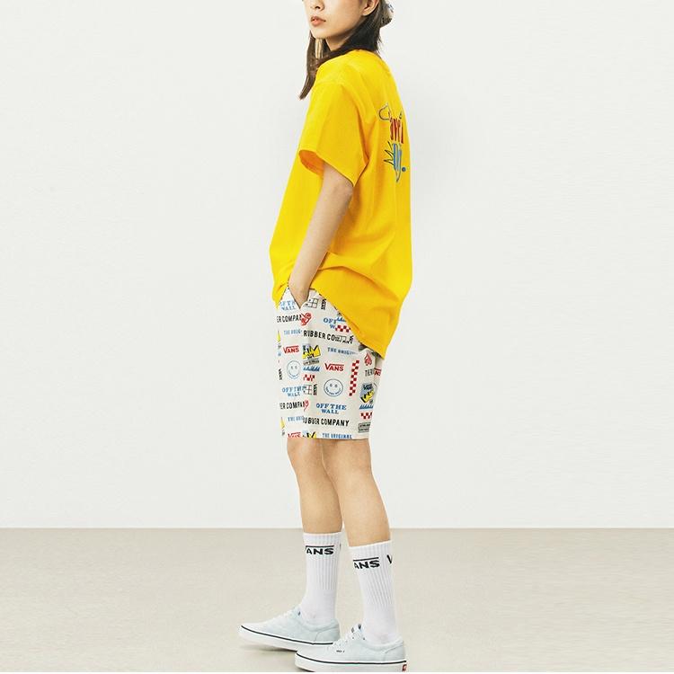Vans T Shirts Women's Yellow Crew Neck Moderate Other VN0A5F3X85W