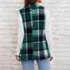 Women Checked Vest Sleeveless Single Breasted Cardigan Turn Down Collar Sizes S-XL Spring Autumn