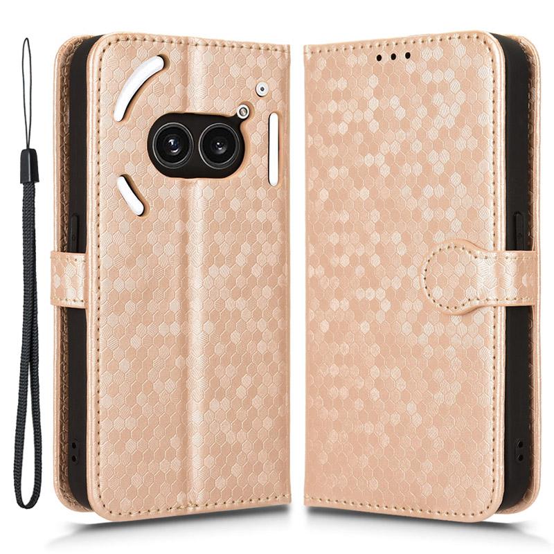 For Nothing Phone (2a) Plus/Phone (2a) Wallet Case Dots Imprinted Magnetic Closing Phone Cover