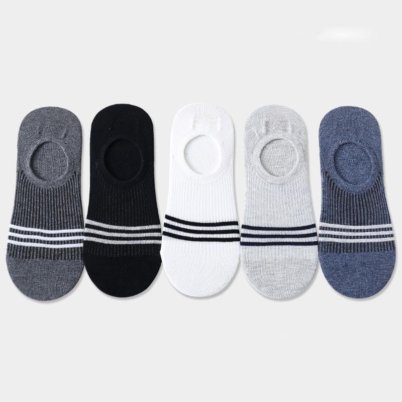 5 Pairs Women's Socks Soft Cotton Breathable Ankle Short Socks Spring Summer Solid Color White Black Anti-slip Boat Sock For Men
