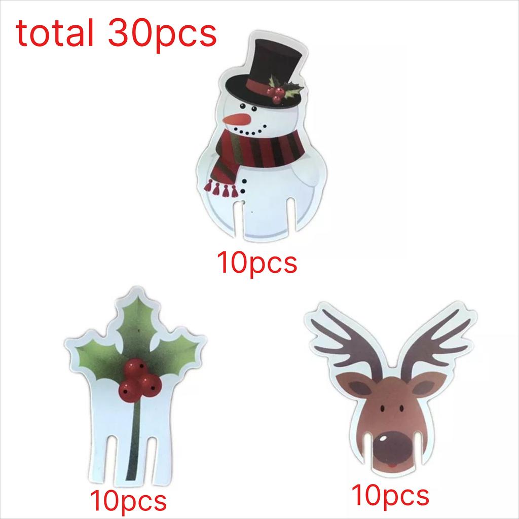 10/20/30/80pcs Christmas Cup Card Santa Hat Wine Glass Decor Xmas Tree Ornaments For Home Christmas Decoration Party Decor New Year Gifts