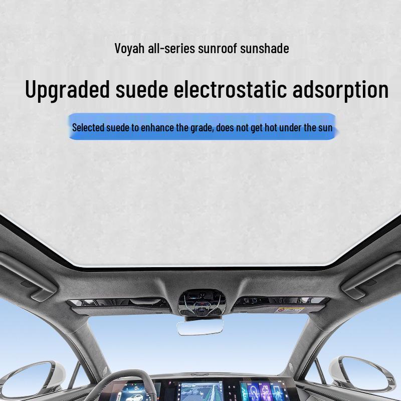 Silicone Suction Sunshade for Lantu Free Dreamer Sunroof - ZhiGuang ZhiYin Static Protection Black Silicone