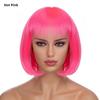 Women's Natural Looking Daily Use Short Straight Wig with See-through Bangs Ladies Front Lace Heat Resistant Fluffy Bob Wig