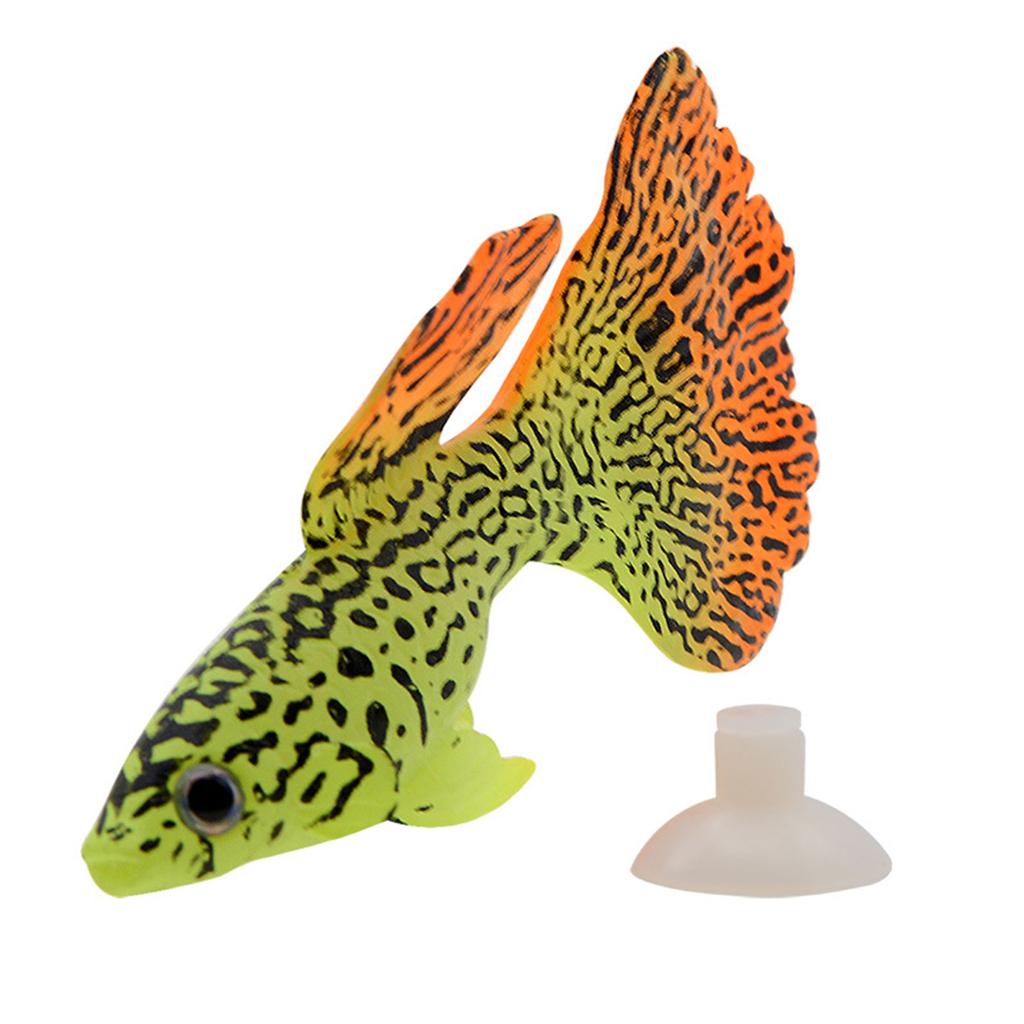 Artificial Silicone Fish for Aquarium Freshwater Saltwater for Tank Decoration Moving Floating Lifelike Tropical Fish