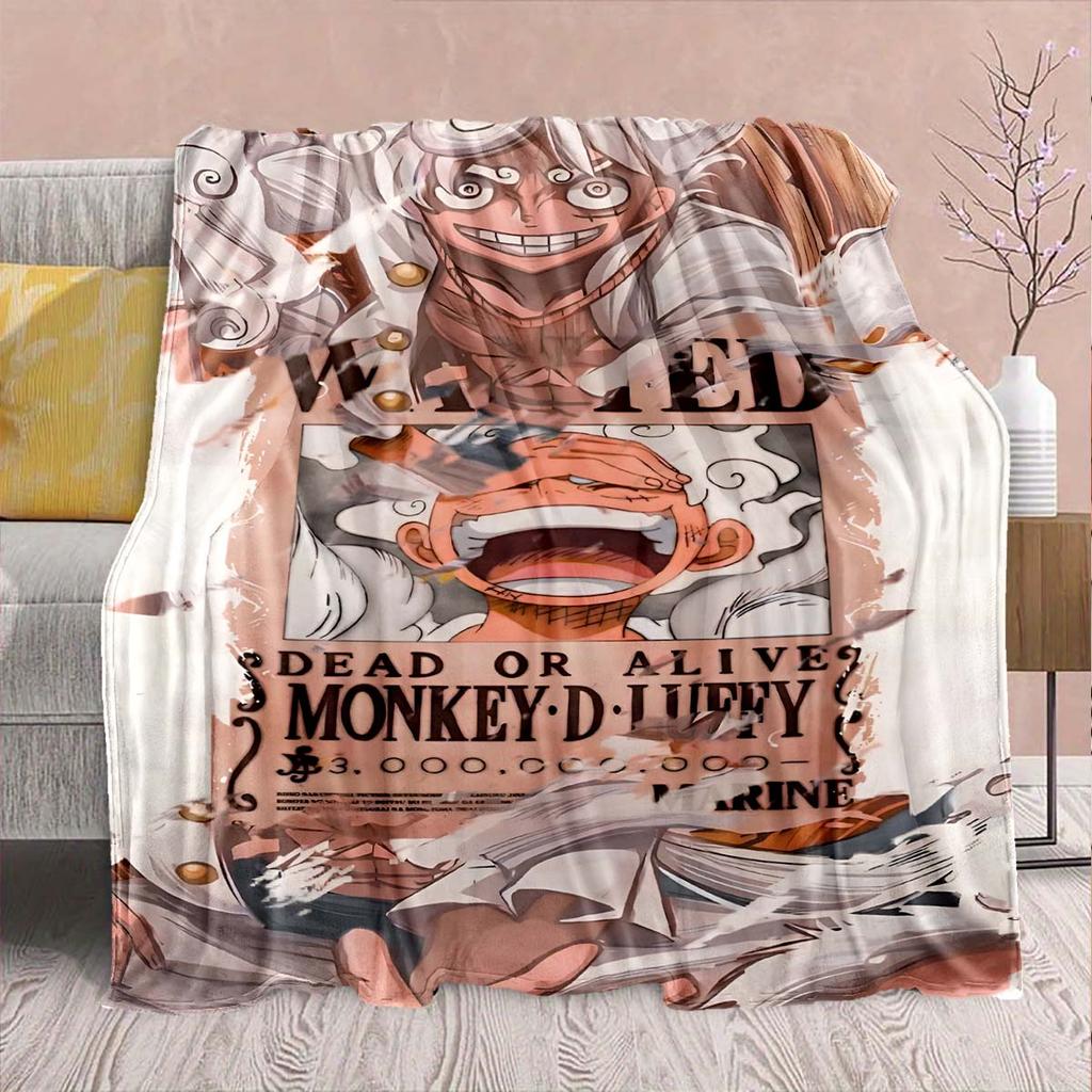 One Piece Anime Flannel Blanket - Soft Warm Perfect for Sofa, Bedding Camping Travel Office Home Decor 