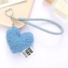Cute Heart Shape Plush Wristlet Keychain Bag Pendant for Women Valentines Day Gift Coin Purse Backpack Bag Charm Gift
