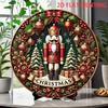 Christmas Nutcracker Round Metal Tin Sign D Flat Printing Vintage Holiday Wall Plaque for Home Decor