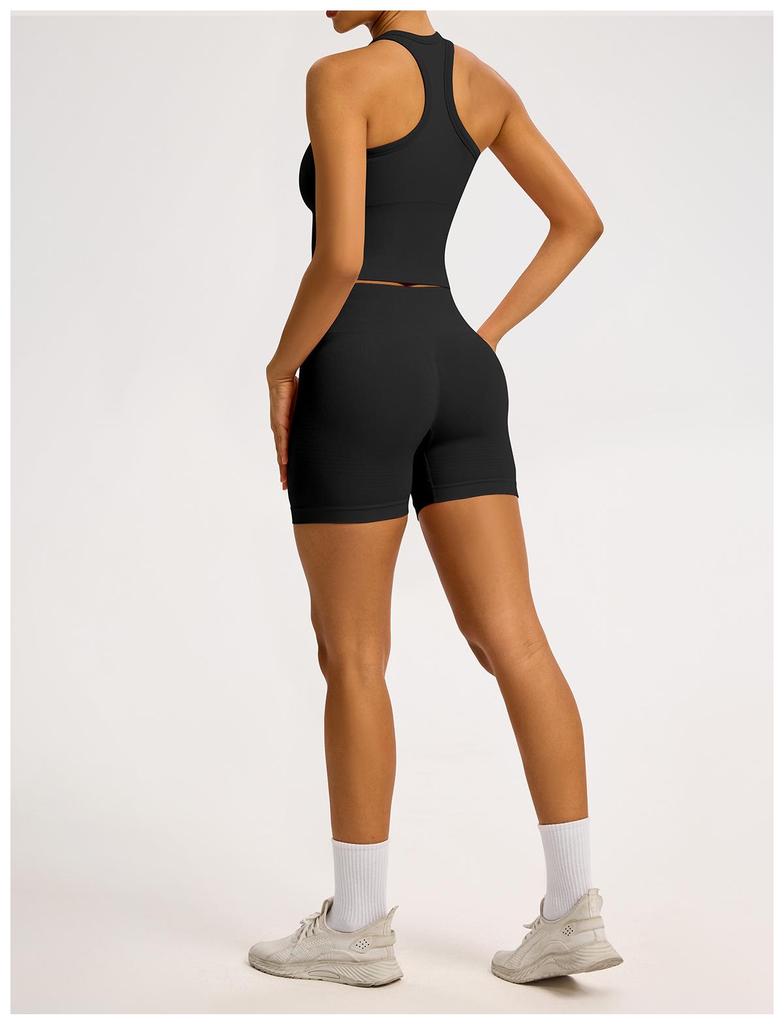 Women’s Seamless Racerback Yoga Tank Top – Belly Covering Fitness Sports Apparel