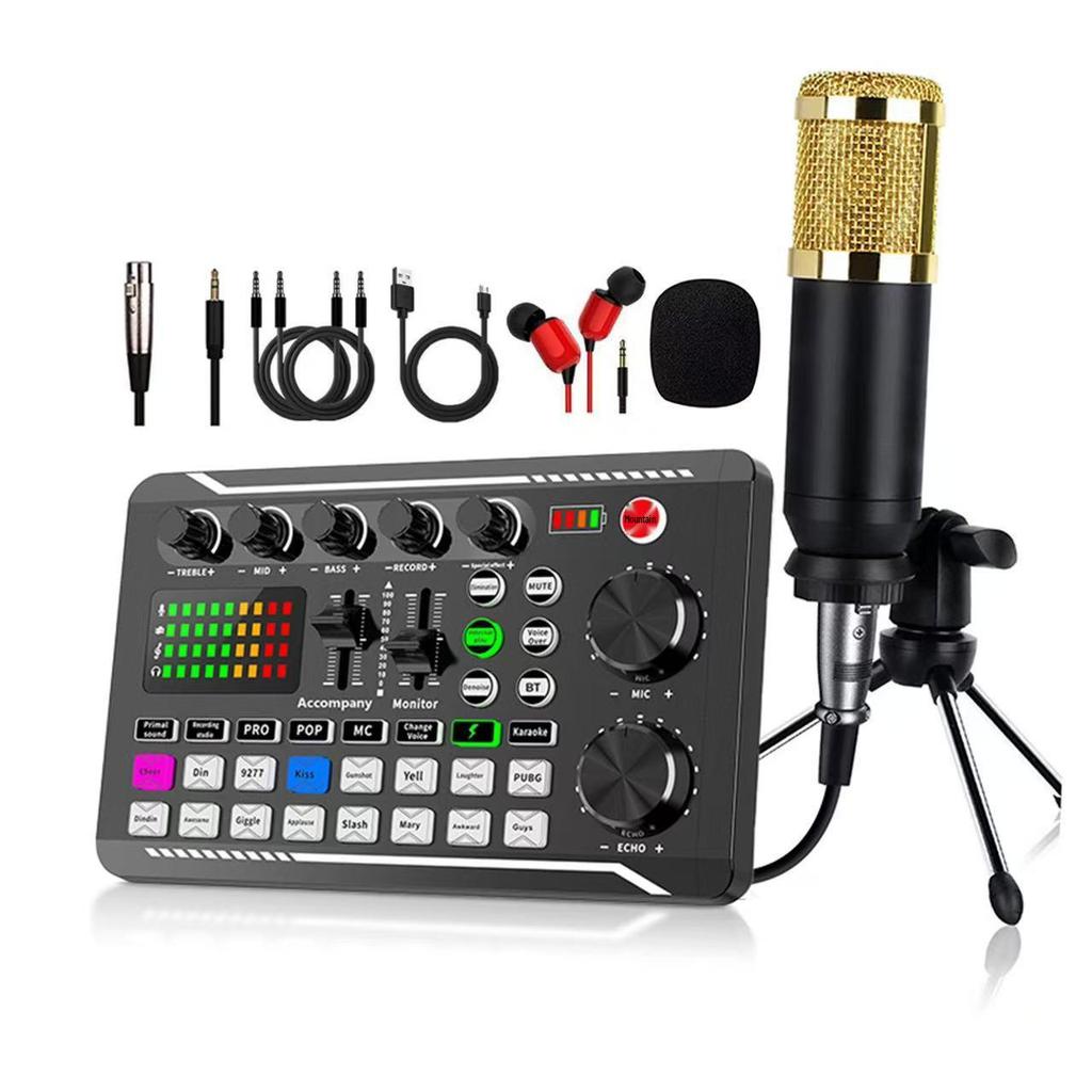 BM800 Microphone Kit with Sound Card & Headphones for Live Streaming and Podcasts
