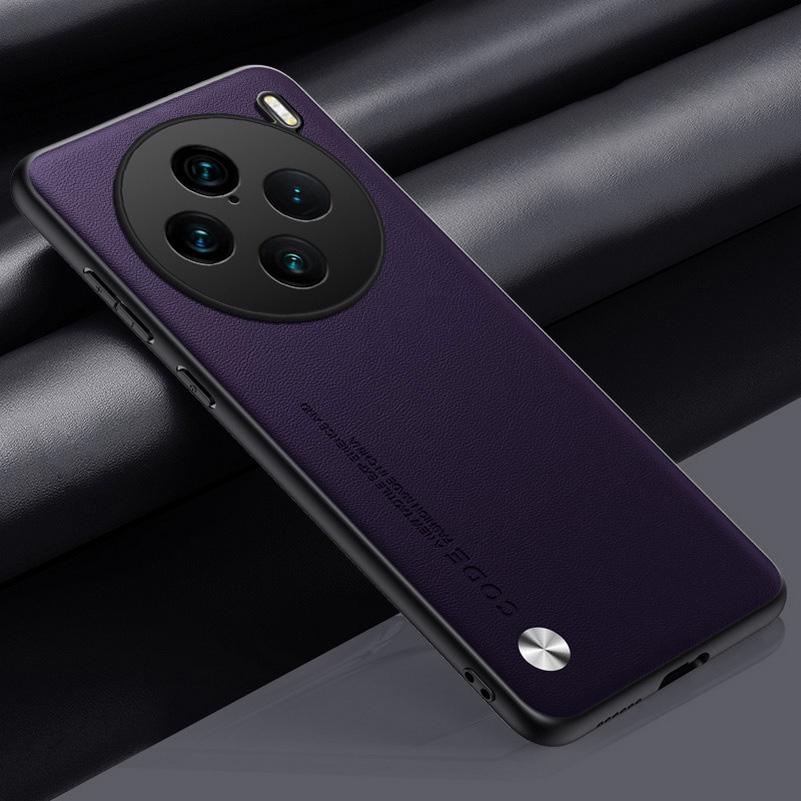 Einfache Ledertasche für VIVO X100 Pro X90 Pro + X80 Pro X70 Pro VIVO V29E V27 Pro V25 V23 Luxus-Hartschalen-Schutzhülle