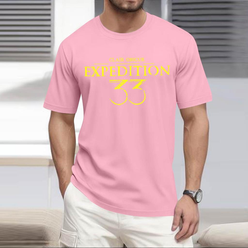 Stylish And Casual Men's Round-neck Loose-fitting Short-sleeved Top.