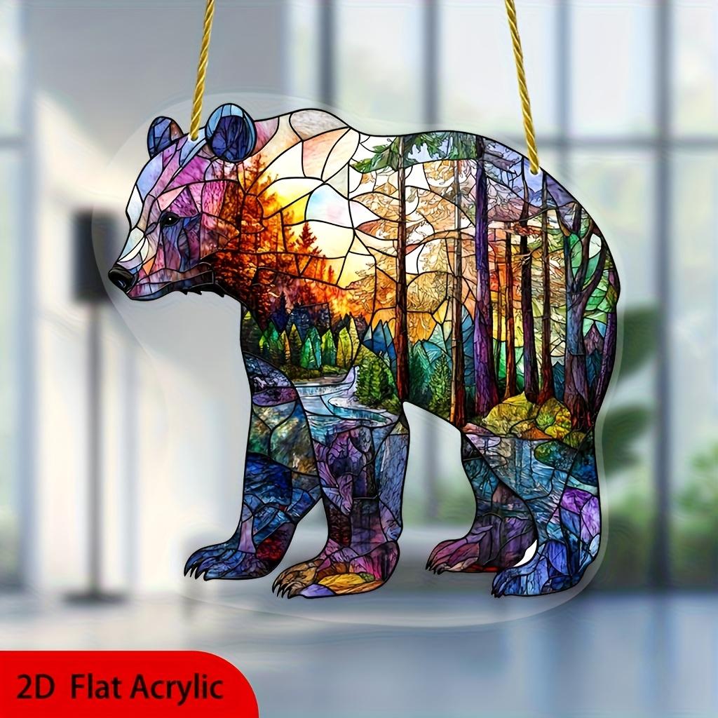 2D Flat Acrylic Bear Decoration, No Need for Batteries/electricity, Unique Indoor/outdoor Decoration, Multi-purpose Traditional Style,