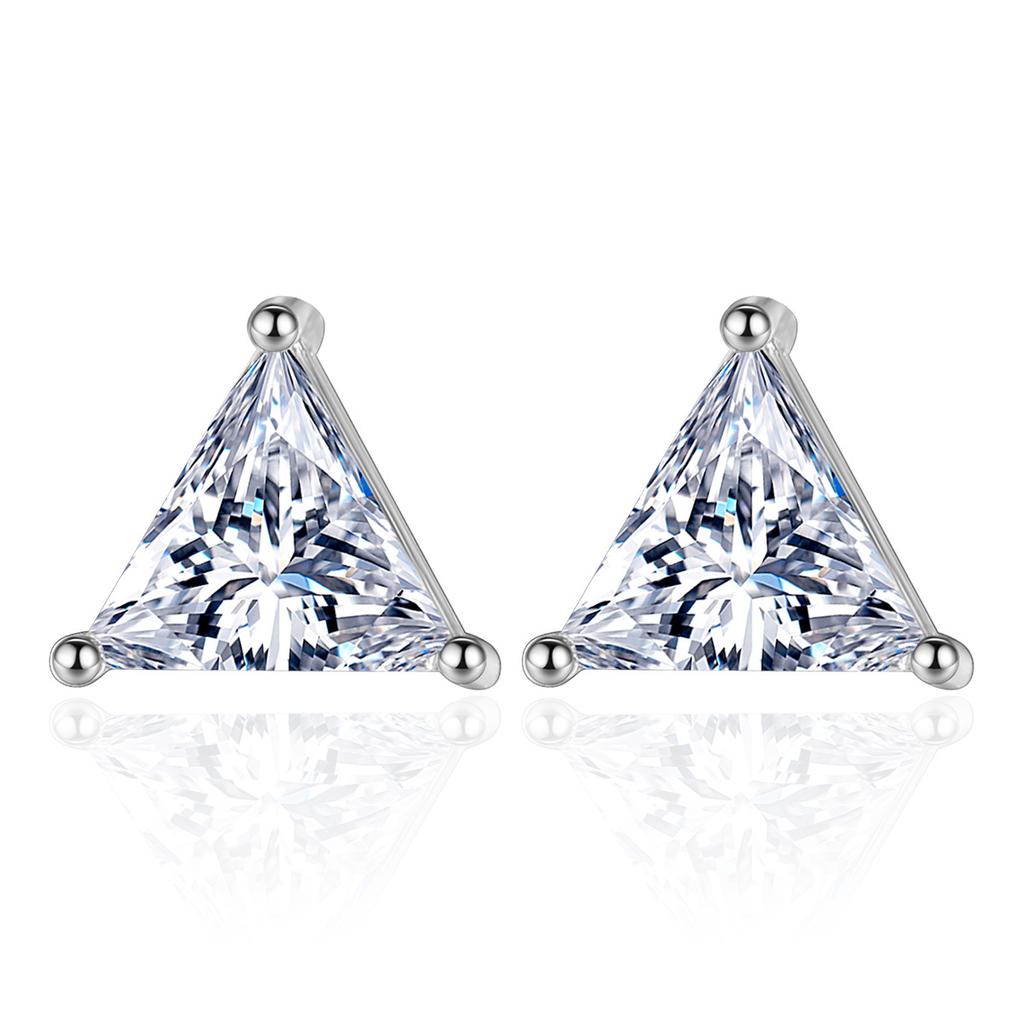Triangle Zircon Stud Earrings Simple Zircon XINGX Geometric Triangle Earrings Fashion Ear Jewelry