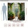1pc a Sunlit Greenhouse Shower Curtain Featuring Rustic Glass Designs with Climbing Vines And Agave Plants, Creating a Tranquil