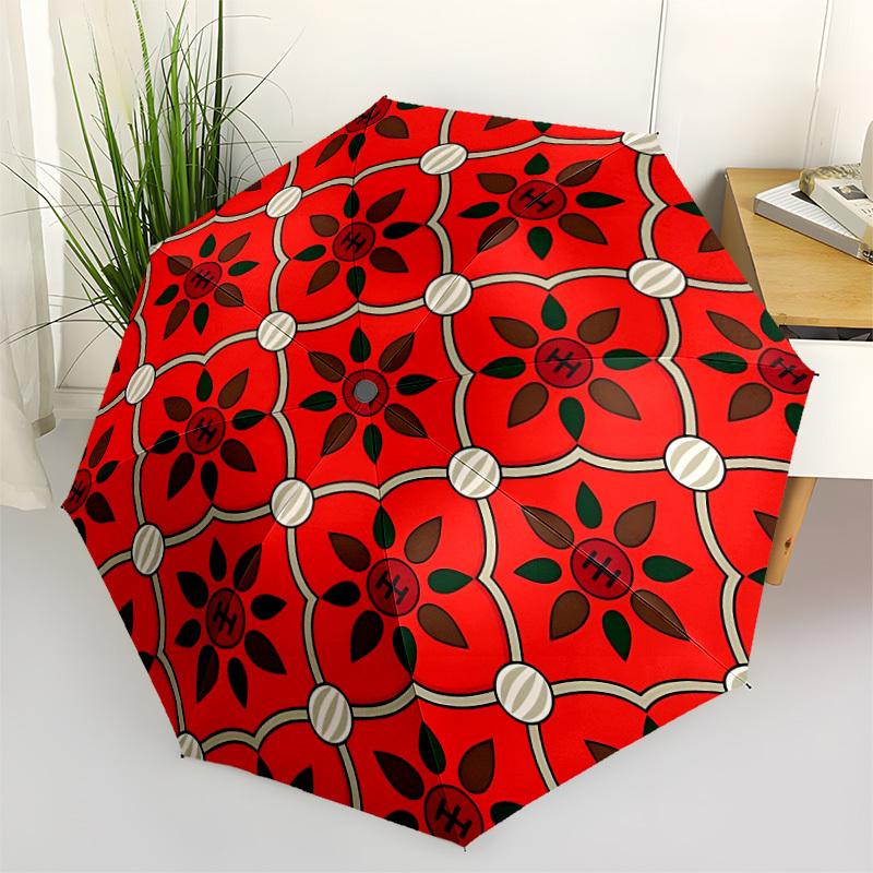 

1pc Floral Pattern Automatic Open/Close Folding Umbrella - Compact 8-Rib Design, Daily Use, Perfect Gift for Friends & Family yy251124186