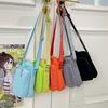 Casual Drawstring Small Square Bag, Summer New Fashion Nylon Mobile Phone Bag, Minimalist Style Trend Messenger Bag